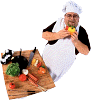 Chef with vegetables